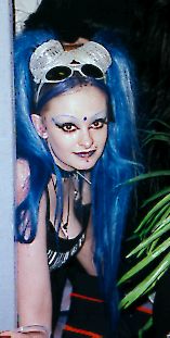 Girl with blue tresses..